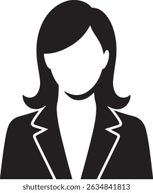 Confident Businesswoman with Arms Crossed Black and White Silhouette