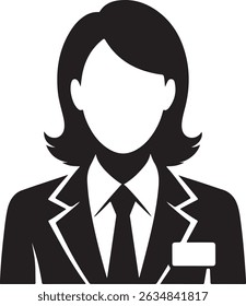 Confident Businesswoman with Arms Crossed Black and White Silhouette