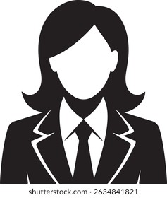 Confident Businesswoman with Arms Crossed Black and White Silhouette