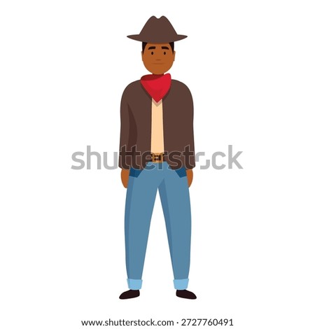 Confident cowboy standing with typical attire, representing western lifestyle and american culture