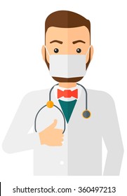 Confident doctor in mask.