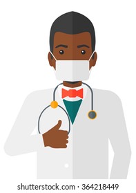 Confident doctor in mask.
