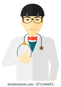 Confident doctor in mask.