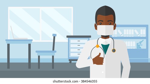 Confident doctor in mask.