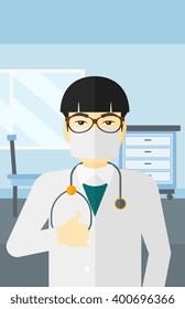Confident doctor in mask.
