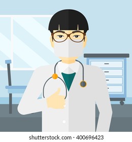 Confident doctor in mask.
