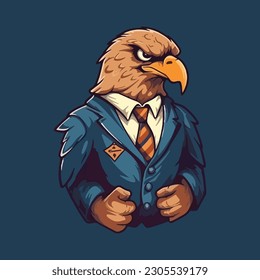 Confident eagle mascot character for an airline company or finance consulting logo.