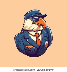 Confident eagle mascot character for an airline company or finance consulting logo.