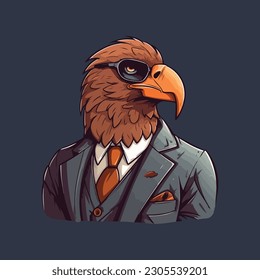Confident eagle mascot character for an airline company or finance consulting logo.
