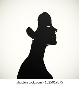 confident and elegant silhouette female profile