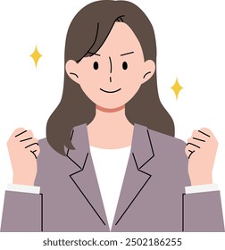 Confident female office worker illustration