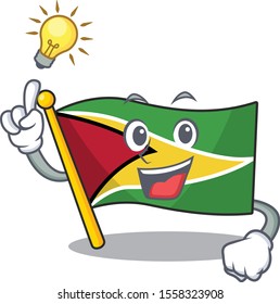 Confident flag guyana have an idea cartoon character style