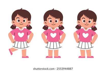 Confident Girl Kids with Confidence Gesture