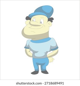 Jugador de golf confiado de pie con las manos en las caderas Ilustración vectorial