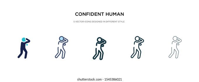 confident human icon in different style vector illustration. two colored and black confident human vector icons designed in filled, outline, line and stroke style can be used for web, mobile, ui