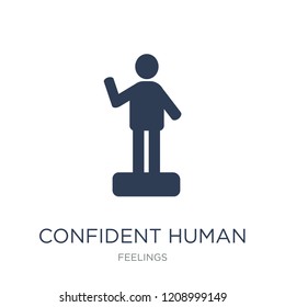 confident human icon. Trendy flat vector confident human icon on white background from Feelings collection, vector illustration can be use for web and mobile, eps10