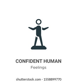 Confident human vector icon on white background. Flat vector confident human icon symbol sign from modern feelings collection for mobile concept and web apps design.
