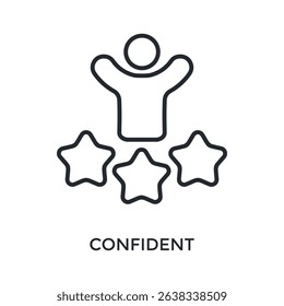 Confident Icon Outline Style. Vector Illustration For Graphic Design