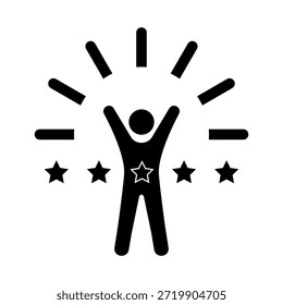 Confident Icon Vector Illustration, Trust icon set. Containing confidence, Self Confidence icon isolated, credibility, promise, trustworthy, sincerity and honesty, Confidence icon from life skills.