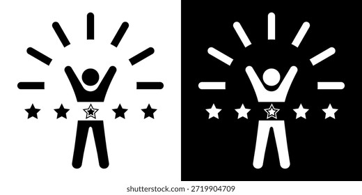 Confident Icon Vector Illustration, Trust icon set. Containing confidence, Self Confidence icon isolated, credibility, promise, trustworthy, sincerity and honesty, Confidence icon from life skills.
