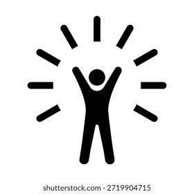 Confident Icon Vector Illustration, Trust icon set. Containing confidence, Self Confidence icon isolated, credibility, promise, trustworthy, sincerity and honesty, Confidence icon from life skills.
