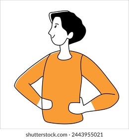 Confident Man With Hands on Hips