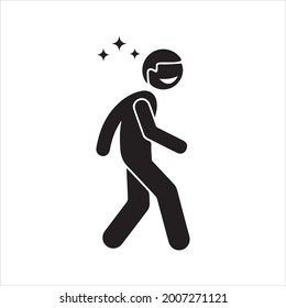 Confident man icon. Vector and glyph