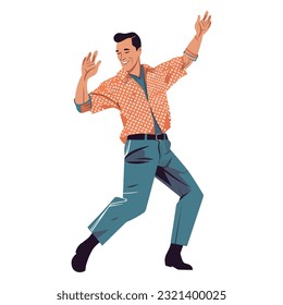 Confident man jumping for joy in excitemant over white