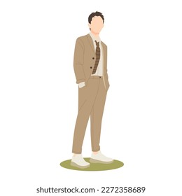 confident man standing isolated illustration