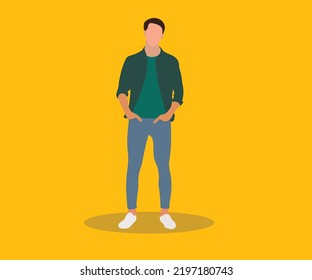 A confident man with a yellow background