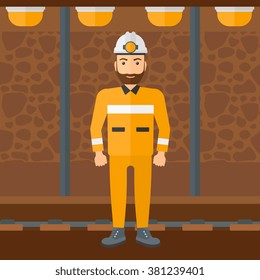 Confident miner in hardhat.