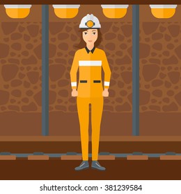 Confident miner in hardhat.