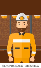 Confident miner in hardhat.