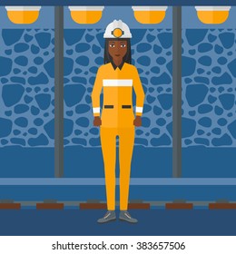 Confident miner in hardhat.