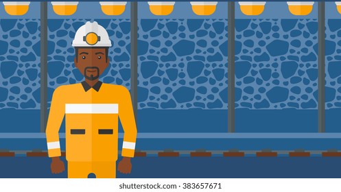 Confident miner in hardhat.