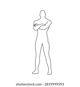 Confident muscular man in