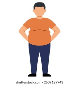 Confident Overweight Man, with Hands on Hips