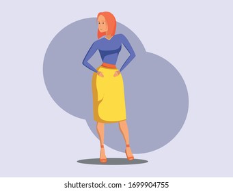 Confident people flat vector illustrations set.