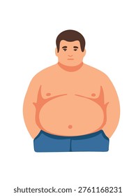 confident plus size man standing relaxed modern illustration