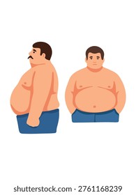 confident plus size man standing relaxed modern illustration