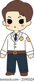 Confident Police Officer Character Illustration