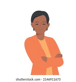 Confident professional female character. flat design style vector illustration.