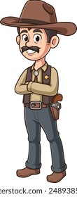 Confident sheriff character vector illustration