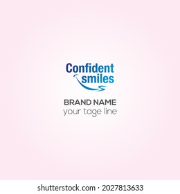 Confident Smiles Logo Tooth abstract design vector template Linear style. Dentist stomatology medical doctor Logotype concept icon.