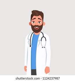 Confident smiling doctor posing and looking at camera.