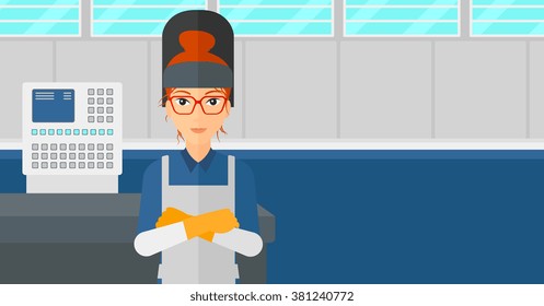 Confident smiling welder.