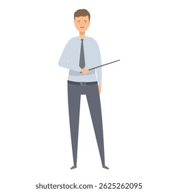 Confident speaker is delivering a presentation, engaging the audience with his insights