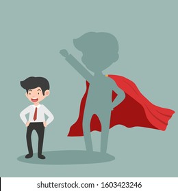 Confident Super Businessman vector concept cartoon