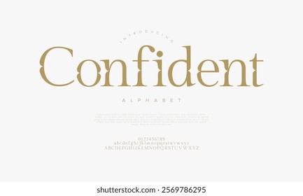 Confident typography beauty fashion elegant minimalist serif italic fonts decorative wedding vintage retro logos. Minimal luxury font alphabet logo. Vector illustration