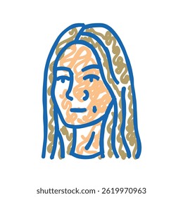 confident woman expression doodle icon sketch vector. confident woman expression sign. isolated symbol illustration
